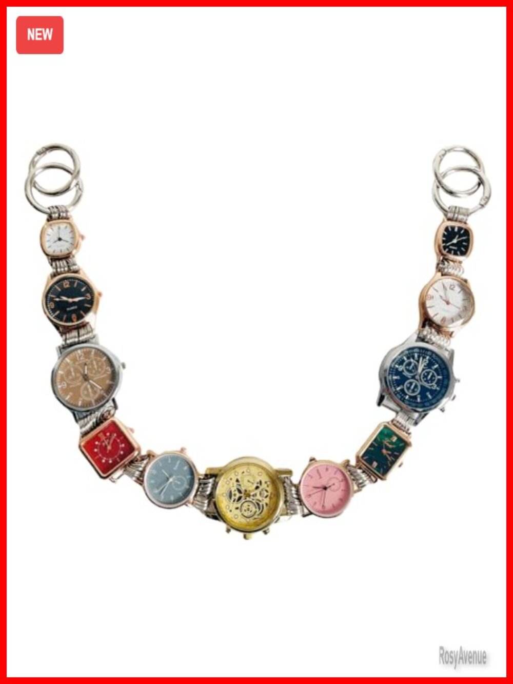 Vintage Watch Link Keychain Purse Charm for Handbag Tote Bag